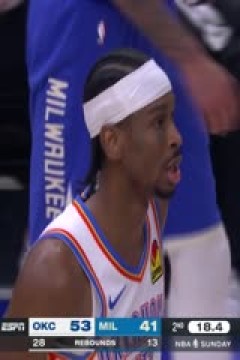 NBA常规赛 雷霆VS雄鹿 20250317