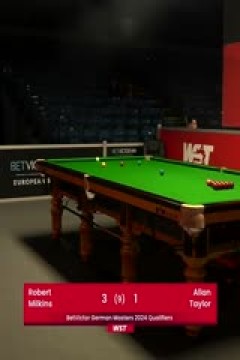 2023斯诺克德国大师资格赛罗伯特·米尔金斯5-4艾伦·泰勒20231219